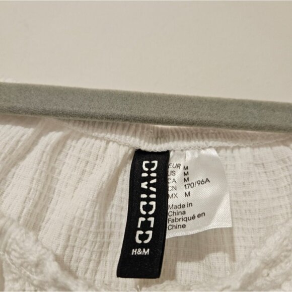 H&M Divided Off The Shoulder Blouse, Size Medium, White - Picture 3 of 4